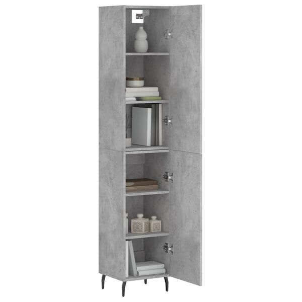 vidaXL Skř&iacute;ň highboard betonově &scaron;ed&aacute; 34,5x34x180 cm kompozitn&iacute; dřevo