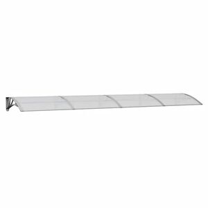 vidaXL Vchodov&aacute; stř&iacute;&scaron;ka &scaron;ed&aacute; a průhledn&aacute; 350 x 75 cm polykarbon&aacute;t