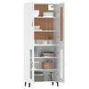 vidaXL Skř&iacute;ň highboard b&iacute;l&aacute; 69,5 x 34 x 180 cm kompozitn&iacute; dřevo
