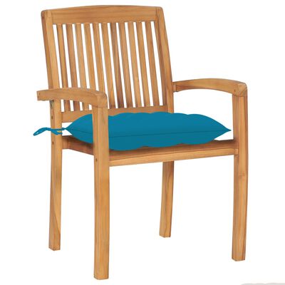 vidaXL Stohovací zahradní židle s poduškami 4 ks masivní teak
