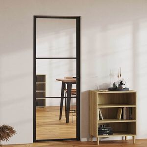 vidaXL Interi&eacute;rov&eacute; dveře ESG sklo a hlin&iacute;k 76 x 201,5 cm čern&eacute;
