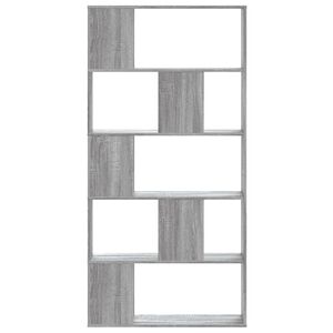 vidaXL Knihovna 5patrov&aacute; &scaron;ed&aacute; sonoma 80,5 x 23,5 x 162,5 cm kompozit
