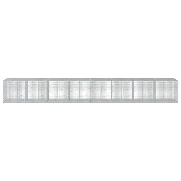 vidaXL Gabionový koš s víkem 800 x 100 x 100 cm pozinkované železo