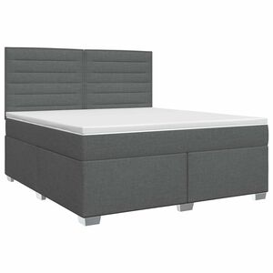 vidaXL Postel boxspring s matrac&iacute; Tmavě &scaron;ed&aacute; 140 x 200 cm Textil