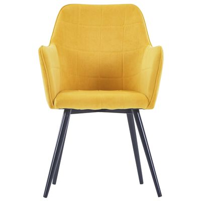 vidaXL Jídelní židle 2 ks žluté samet