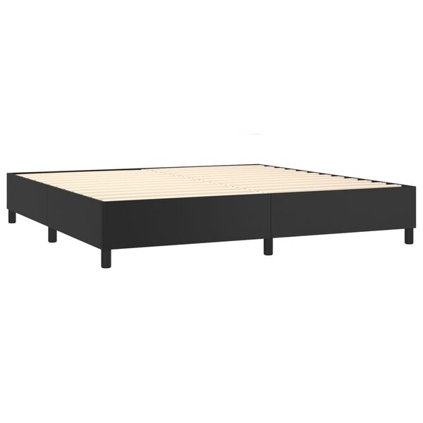vidaXL Box spring postel s matrac&iacute; čern&aacute; 200x200 cm uměl&aacute; kůže
