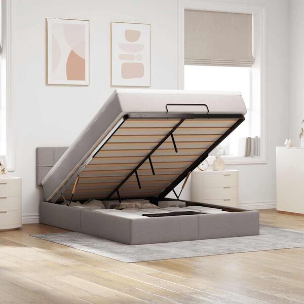 vidaXL Osmansk&yacute; postel s matrac&iacute; taupe 140x190 cm textil