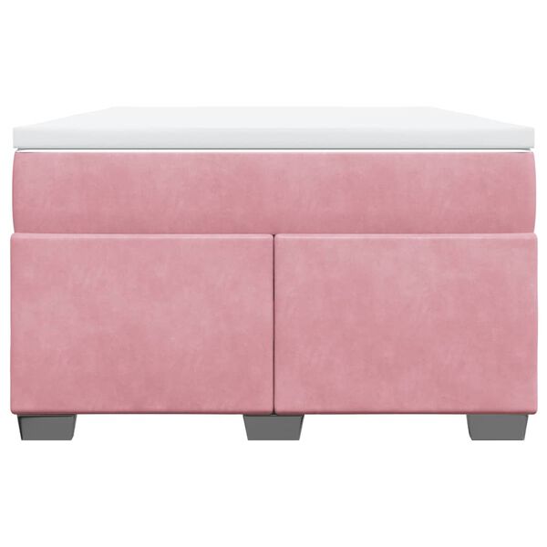 vidaXL Box spring postel s matrac&iacute; růžov&aacute; 120 x 200 cm samet