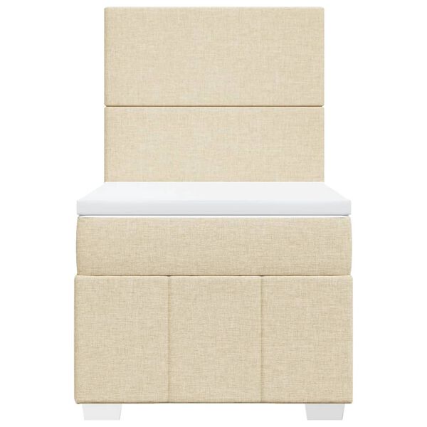 vidaXL Box spring postel s matrac&iacute; kr&eacute;mov&aacute; 90x200 cm textil