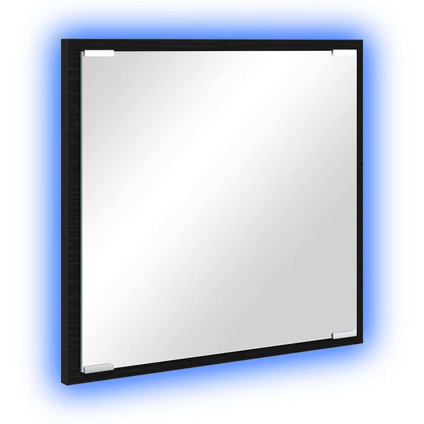 vidaXL LED koupelnové zrcadlo Nástěnný Černý dub 40 x 8,5 x 37 cm