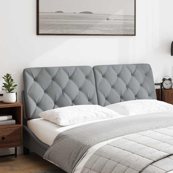 vidaXL Pol&scaron;t&aacute;ř na čelo postele světle &scaron;ed&yacute; 160 cm textil