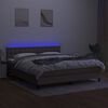 vidaXL Box spring postel s matrac&iacute; a LED taupe 180x200 cm textil