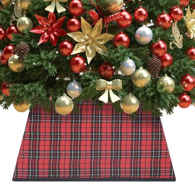 vidaXL Podložka pod vánoční stromek červená a černá 48 x 48 x 25 cm