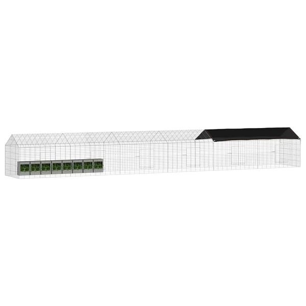 vidaXL Klec pro kr&aacute;l&iacute;ky Stř&iacute;brn&aacute; 400 x 78 x 78 cm Pozinkovan&aacute; ocel