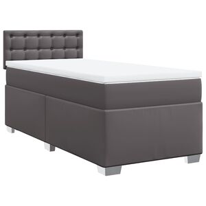 vidaXL Box spring postel s matrac&iacute; &scaron;ed&aacute; 80 x 200 cm uměl&aacute; kůže