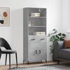 vidaXL Skř&iacute;ň highboard betonově &scaron;ed&aacute; 69,5x34x180 cm kompozitn&iacute; dřevo