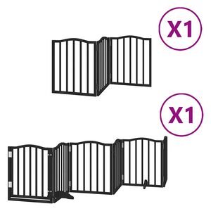 vidaXL Z&aacute;brana pro psy s dv&iacute;řky skl&aacute;dac&iacute; 9 panelů čern&aacute; 450 cm topol