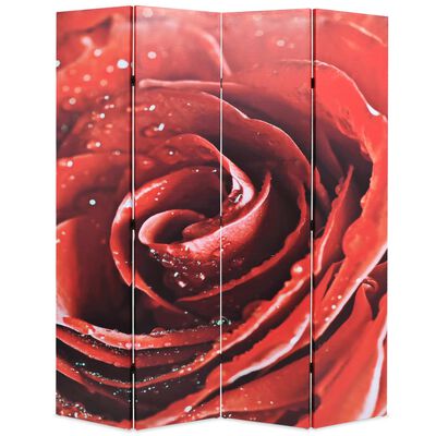 vidaXL Skládací paraván 160 x 170 cm růže červený