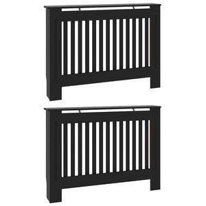 vidaXL Kryt radi&aacute;toru 2 pcs Čern&aacute; 112 x 19 x 81,5 cm kompozitn&iacute; dřevo