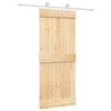 vidaXL Posuvn&eacute; dveře Př&iacute;rodn&iacute; a b&iacute;l&aacute; 85 x 210 cm Masivn&iacute; borov&eacute; dřevo