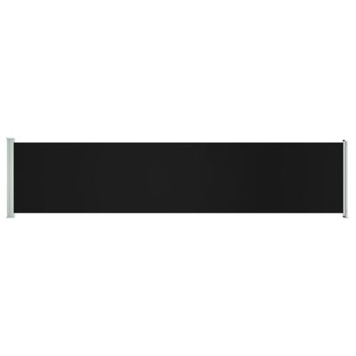 vidaXL Zatahovací boční markýza 140 x 600 cm černá