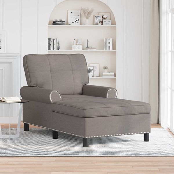 vidaXL Chaise Lounge s pol&scaron;t&aacute;řem Taupe 91 x 157 x 91 cm textil