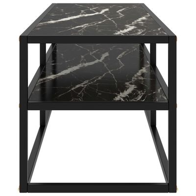 vidaXL TV stolek černý s černým mramorovým sklem 120 x 40 x 40 cm
