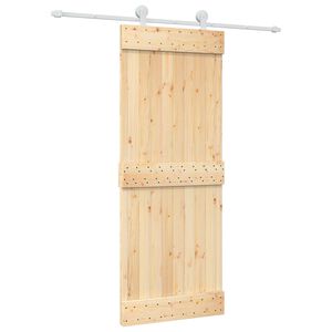 vidaXL Posuvn&eacute; dveře 80 x 210 cm Masivn&iacute; borov&eacute; dřevo (neupraven&eacute;)