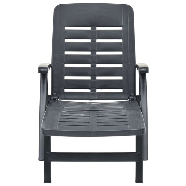 vidaXL Skládací zahradní lehátko plast antracitové