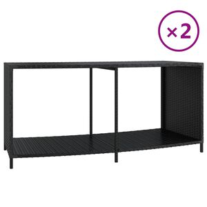 vidaXL &Uacute;ložn&eacute; reg&aacute;ly 2 ks čern&eacute; polyratan