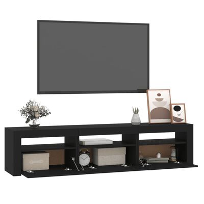 vidaXL TV skříňka s LED osvětlením černá 180x35x40 cm