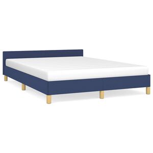 vidaXL R&aacute;m postele s čelem bez matrace modr&yacute; 140 x 190 cm textil