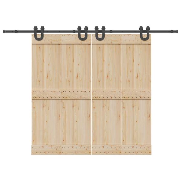 vidaXL Sada příslušenství pro posuvné dveře 366 cm ocelová černá