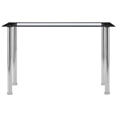 vidaXL Jídelní stůl černo-průhledný 120 x 60 x 75 cm tvrzené sklo