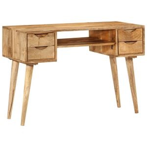 vidaXL Stůl se z&aacute;suvkami 110 x 47 x 76 cm masivn&iacute; mangovn&iacute;kov&eacute; dřevo