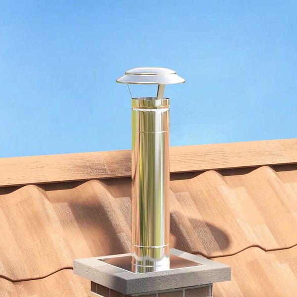 vidaXL Deštníkový kryt na komín Stříbrná 20 x 20 x 18 cm Nerezová ocel