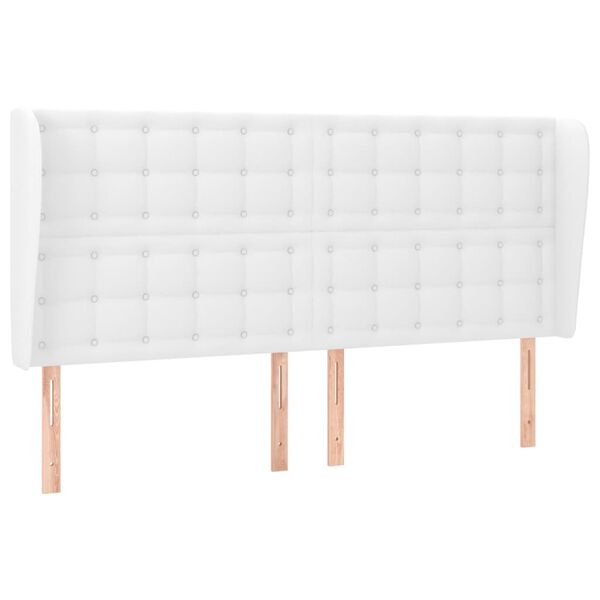 vidaXL Čelo postele typu ušák bílá 203x23x118/128 cm umělá kůže