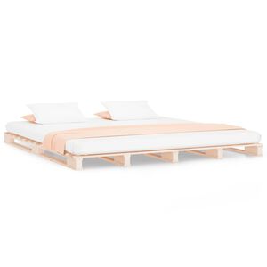 vidaXL Postel z palet 180 x 200 cm masivn&iacute; borovice Super King