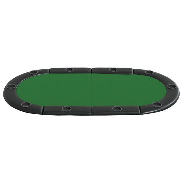 vidaXL Skládací deska na poker pro 10 hráčů zelená 208 x 106 x 3 cm