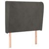 vidaXL Čelo postele typu u&scaron;&aacute;k tmavě &scaron;ed&eacute; 83 x 23 x 118/128 cm samet