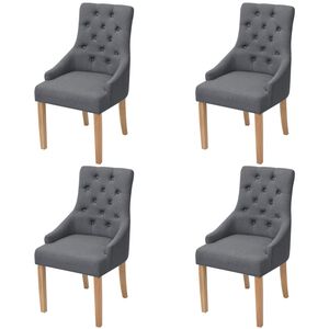 vidaXL J&iacute;deln&iacute; židle 4 ks tmavě &scaron;ed&eacute; textil