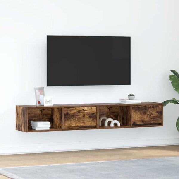 vidaXL TV skř&iacute;ňky 2 ks Kouřov&yacute; dub 80x31x25,5 cm Dřevěn&eacute; konstrukce