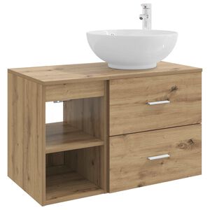 vidaXL Sada koupelnov&eacute;ho n&aacute;bytku 2 ks Dub artisan Kompozitn&iacute; dřevo