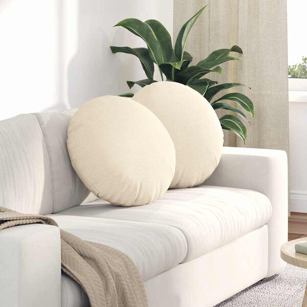 vidaXL Pol&scaron;t&aacute;ře na sedadla 2 pcs Kr&eacute;mov&aacute; &Oslash; 50 cm Žebrovan&aacute; l&aacute;tka