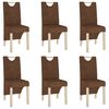 vidaXL J&iacute;deln&iacute; židle 6 ks hněd&eacute; uměl&aacute; semi&scaron;ov&aacute; kůže