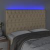 vidaXL Čelo postele s LED kr&eacute;mov&eacute; 160x7x118/128 cm textil