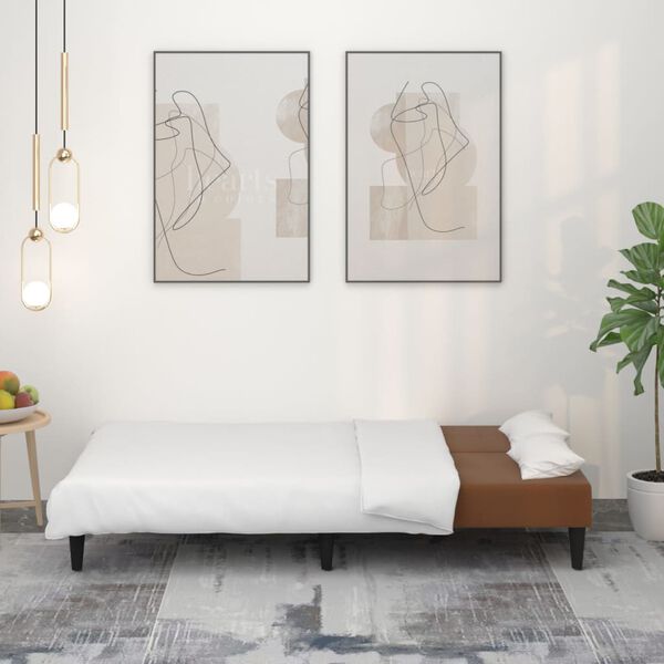 vidaXL 2m&iacute;stn&aacute; rozkl&aacute;dac&iacute; pohovka hněd&aacute; tkanina z mikrovl&aacute;kna