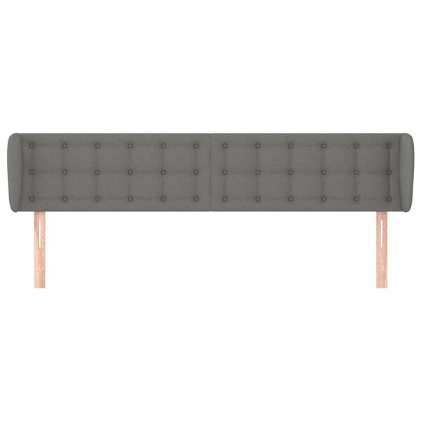 vidaXL Čelo postele typu u&scaron;&aacute;k tmavě &scaron;ed&eacute; 163x16x78/88 cm textil