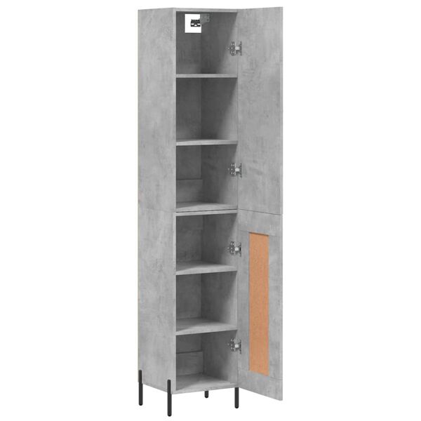 vidaXL Skř&iacute;ň highboard betonově &scaron;ed&aacute; 34,5x34x180 cm kompozitn&iacute; dřevo