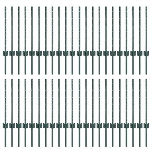 vidaXL Zabudovan&yacute; plotov&yacute; sloupek 44 pcs Zelen&aacute; 100 cm